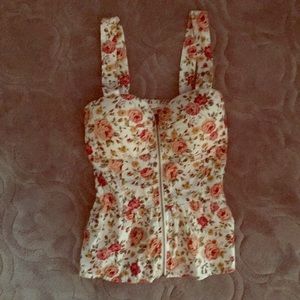 Pinup sweetheart floral bustier corset  M